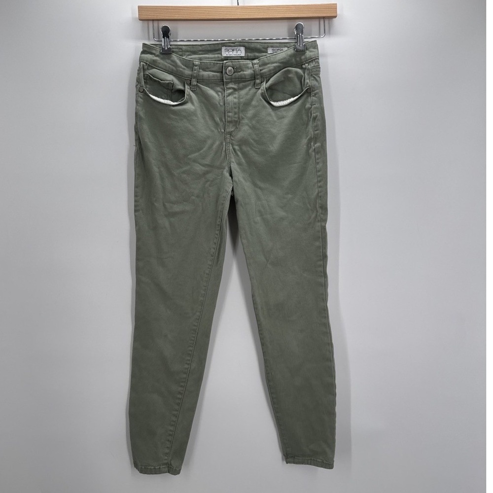 Sofia Vergara Jeans Size 8 Stretch! Green Skinny Ankle W26", Inseam 25"